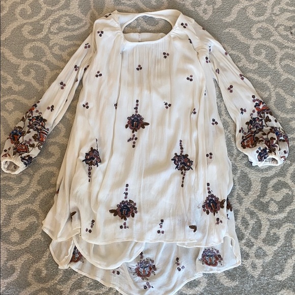 white flowy floral dress